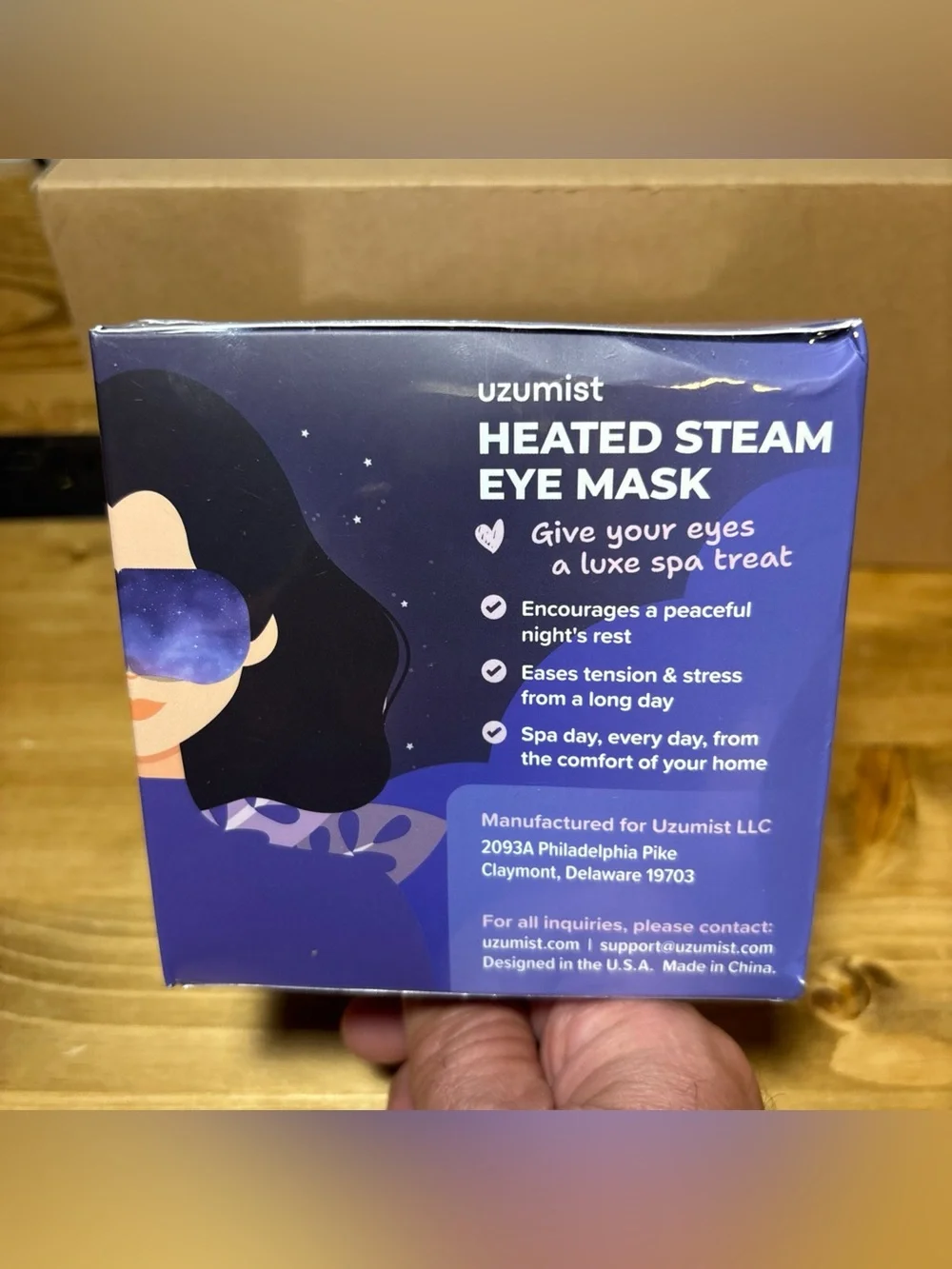 Uzumist Heated Steam Eye Mask- 16pcs Self Heating Lavender (NIB)